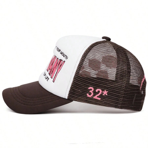 Graphic Trucker Hat Custom Slogan Print Curved Brim Casual <b>Baseball</b> <b>Cap</b> Fashion Headwear - Product Image 3