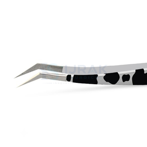 Pince à épiler professionnelle pour extensions de cils, motif vache, en acier inoxydable, à angle de précision, pour usage en salon de beauté - Product Image 3