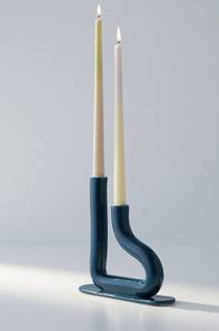 Modern minimalist copper taper candle holders set of 3 with marble accents elegant home <b>decor</b> <b>table</b> centerpiece accessories - Product Image 6