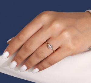 Anillo de Compromiso con Diamante Cultivado en Laboratorio de 1 Quilate, Corte Rosa, Chapado en Rodio sobre Oro Amarillo de 14K, VVS2, Certificado IGI, Regalo de Aniversario o Fiesta - Product Image 6