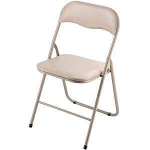 Set di 4 Sedie Pieghevoli con Telaio in Metallo Resistente, Cuscino Imbottito, Tavolo Portatile Pieghevole in Pelle per Uso in Parchi, Personalizzabile con Logo - Product Image 1
