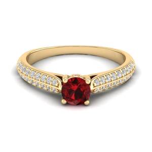 Anillo de Plata de Ley 925 con Granate de Corte Redondo de 0.5 Quilates, Venta Directa de Fábrica REYES, Certificado GRA, Joyería Fina con Moissanita - Product Image 6