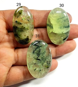 Qualité supérieure ! Cabochons en préhnite naturelle, pierres lisses artisanales pour la fabrication de bijoux - Product Image 3