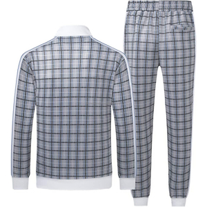 Conjunto de chándal de gimnasio de algodón sólido informal de 2 piezas personalizado para hombre, chándal para correr con diseño cortavientos - Product Image 2