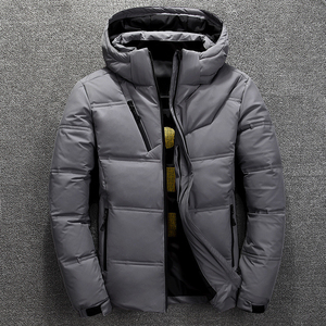 Fabricants de vestes d'hiver matelassées sur mesure en gros OEM ODM pour hommes, parka noire à capuche chaude et épaisse, manteau d'extérieur - Product Image 5