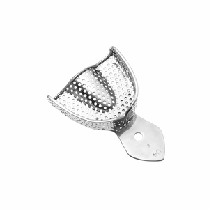 Bandejas de impresión desechables pequeñas de acero inoxidable de grado médico para mandíbulas inferiores, tamaños cuadrante anterior, para limpieza - Product Image 1