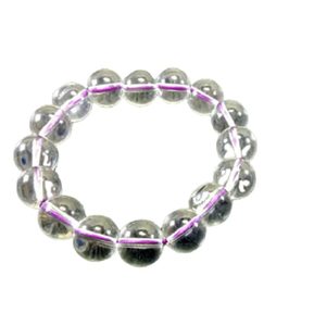 <b>Men</b> and Women Handmade Feng Shui Clear Crystal Obsidian Round Stone <b>Beads</b> Round <b>Bracelet</b> 8-10mm Size Fashion Jewelry Energy - Product Image 5