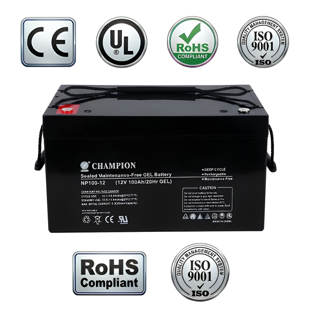 CHAMPION Long Life Rechargeable Maintenance Free 12V 100Ah Deep Cycle AGM Battery Solar UPS Wheelchair Lead Acid Battery