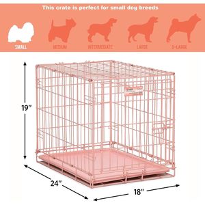 Gabbia per Cani Pieghevole da 24 Pollici Rosa per Razze Piccole 12-20 Libbre con Porta Singola e Pannello Divisorio, Gabbia per Animali Domestici alla Moda - Product Image 5