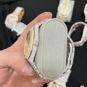 Reloj de Cuarzo Estilo Diamante Real para Hombre con Piedras de Moissanita, Reloj de Cuarzo Moderno y Lujoso para Hombre - Product Image 5