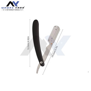 Men Barber Shaving Razor Salon <b>Plastic</b> Handle Folding Straight Shaving Razor Smooth Beard Hair Removal Grooming - Product Image 3