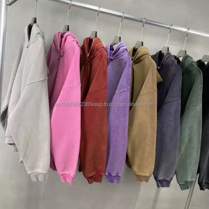 Designer Logo Bulk Plus Vintage Pullover <b>Black</b> Blank Unisex Heavyweight Acid Washed <b>Oversized</b> Custom Men's <b>Hoodies</b> & Sweatshirts - Product Image 1