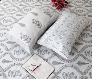 Drap de lit en coton indien à motifs floraux, imprimé à la main, style bohème de Jaipur, drap plat fait main, taille King, décoration intérieure - Product Image 3