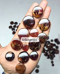 Lot en gros de grenat Hessonite naturel de haute qualité, taille ovale cabochon, prix de gros pour la fabrication de bijoux, IRFAN GEMS, lot de cristaux Hessonite - Product Image 2