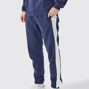 Ensemble survêtement molletonné épais personnalisé OEM pour homme, avec sweat à capuche et pantalon de survêtement color block – Vente en gros - Product Image 2