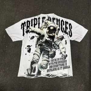 T-shirt blanc à manches courtes et col rond Triple Deuces South Carolina, coupe classique, style streetwear, jersey de coton respirant pour homme, 320g - Product Image 2