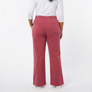 Pantalon évasé pour femme, taille à cordon, jambe large, en molleton, longueur intégrale, style jogging ample, pour l'hiver - Product Image 2