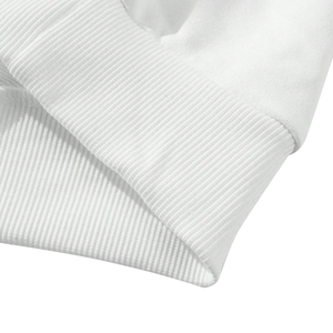 Sudadera Blanca de Cuello Redondo para Hombre, Manga Larga, Informal, Suave y Cómoda, con Puños y Dobladillo Acanalados, Estilo Básico Urbano, para Uso Diario, Talla XS - Product Image 4