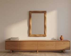 Modern Handmade Eco-Friendly Wooden Accent <b>Mirror</b> for Living Room Wall Display - Product Image 1