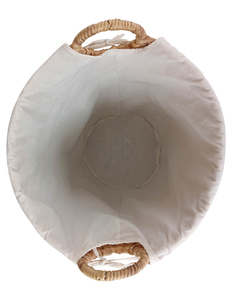 Cesto de ropa rectangular tejido ecológico con organizador de tela para el hogar - Product Image 4