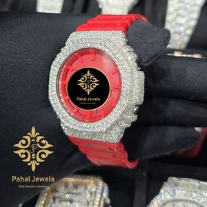 Reloj de Cuarzo con Incrustaciones de Diamantes Rojos, Correa de Silicona, Reloj de Pulsera Analógico con Esfera Cuadrada, Joyería de Moda, Regalo - Product Image 3
