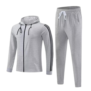 Ensemble de survêtement personnalisé avec logo, sweat à capuche zippé et pantalon de jogging, respirant et à séchage rapide, pour hommes et femmes - Product Image 4