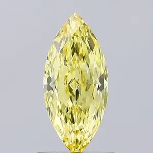 Diamante Cultivado en Laboratorio CVD/HPHT de 1ct, Corte Marquesa, Color Amarillo Intenso, Claridad VS, Certificado IGI, Diamante Suelto para Joyería - Product Image 1