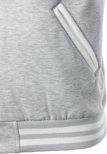 Chaqueta Varsity Gris y Blanca para Hombre con Cierre de Botones, Estilo Casual Regular, Cuello Camisero, Material de Poliéster y Algodón, Otoño - Product Image 6