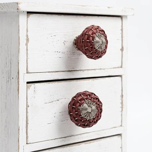 Ba Woven Wood Cabinet Knobs Round Modern Design Eco-Friendly Adjustable Easy Installation for Home Office Furniture Handles - Product Image 4