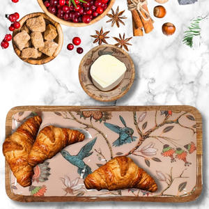 Bandeja de servicio redonda de madera para mesas de café y comedor, decoración del hogar, artesanías Tayyab, tamaño personalizado disponible - Product Image 2