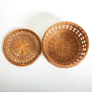 Cajas de bambú para repostería, cajas de almacenamiento tejidas, contenedores para pasteles y frutas, mejor precio, cestas hechas a mano con tapa. - Product Image 2