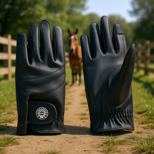 Gants d'équitation extensibles pour femmes, fermeture auto-agrippante, design mi-mollet, cuir synthétique, équipement équestre confortable - Product Image 3