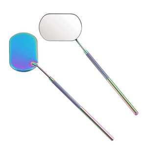 Professional Handheld Stainless Steel High Quality Durable Eyelash Extension Hair Care Crescent <b>Makeup</b> <b>Mirror</b> for Professional - Product Image 5