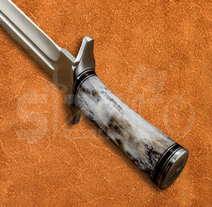 Custom Handmade D2 Steel Bowie <b>Knife</b> with Color <b>Bone</b> <b>Handle</b> & Leather Sheath Hunting Camping OEM Ideal Gift for Him - Product Image 5