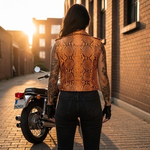 Chaleco de Piel Auténtica Personalizado Leather Spot 2026 para Mujer, Estilo Motero, para Invierno, Caza, Transpirable, Cuello en V, Cierre de Cremallera, Estilo Vintage - Product Image 2