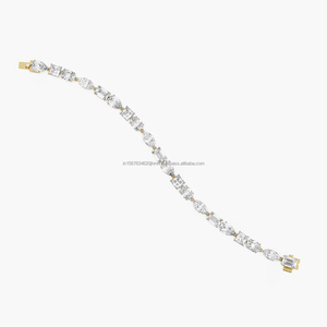 สร้อยข้อมือเพชรเต็มวงสีเหลือง โรสโกลด์ และไวท์โกลด์สไตล์วินเทจสำหรับผู้หญิง – รูปทรงหลากหลายสำหรับงานแต่งงานและโอกาสพิเศษ - Product Image 2