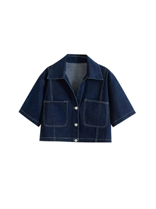 Camisa Básica de Manga Larga con Botones para Mujer, Estilo Urbano, Ecológica, Hombros Caídos, Venta al Por Mayor - Product Image 1
