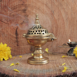 Premium Brass Incense Burner Decorative Religious Eco-Friendly Mindfulness Driven <b>Home</b> <b>Essential</b> Incense Ritual Meditations - Product Image 1