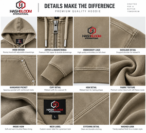 Sweat-shirt à capuche décontracté pour homme, personnalisé, en tissu molletonné 100 % coton de haute qualité, brodé, uni, style court avec fermeture éclair, vente en gros - Product Image 5