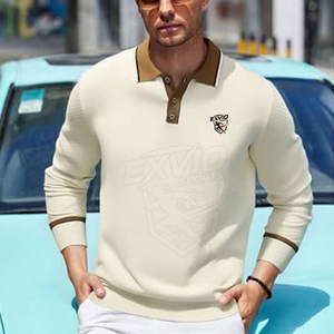 Chemises polo respirantes pour hommes à manches longues avec logo personnalisé imprimé – Meilleur design 2026 - Product Image 4