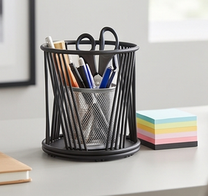Panier de rangement moderne en fil métallique noir de forme circulaire pour plantes et organisation – un élément d'ameublement élégant - Product Image 3