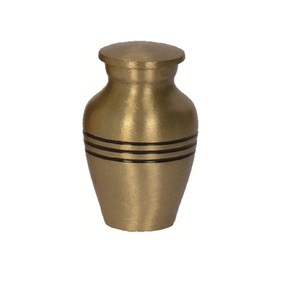 Modern Antique Keepsake Urn Human Ashes Velvet Heart Case Funnel Beautiful Peaceful Dark Blue Brass Handmade Eco-Friendly Decor - Product Image 4