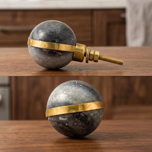 Beads Art Organic Stone Modern Round Cabinet <b>Knob</b> and Furniture Handle Durable for <b>Dressers</b> Bedrooms Bathrooms - Product Image 3