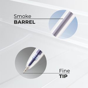 High Quality Plastic Gel <b>Pens</b> Flair Glass Transparent Body 0.6mm Soft Rubber Grip Waterproof Non-Erasable Blue Black Red Ink - Product Image 2