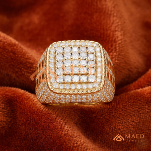 <b>Mens</b> Gold Tone Moissanite Diamond Cluster <b>Ring</b> Luxury Hip Hop Statement <b>Ring</b> Jewelry <b>for</b> <b>Men</b> - Product Image 2