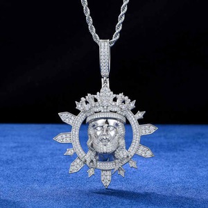 Exclusive 925 Sterling <b>Silver</b> Moissanite Diamond Pendant VVS1 D Color Brilliant Cut Iced Moissanite Diamond <b>Silver</b> Pendant - Product Image 4