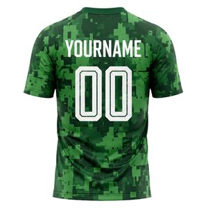 Camiseta de Fútbol Sublimada con Camuflaje Verde, Uniforme Deportivo para Hombre, Manga Corta, para Entrenamiento y Partidos, Ropa Deportiva para Exteriores - Product Image 2