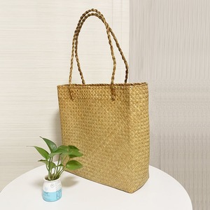 Bolsos de paja de hierba marina vintage en grandes cantidades, bolsos de mano de hierba marina hechos a mano de gran calidad para mujer - Product Image 4