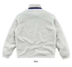 High Quality Sherpa Zipper <b>Jacket</b> Satin Woven Pocket <b>Fleece</b> <b>Lined</b> Men <b>Jacket</b> Support Full Custom logo Sherpa <b>Jacket</b> For Men's - Product Image 2