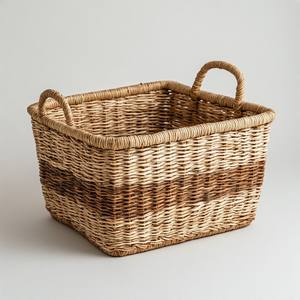 Panier en jonc de mer naturel tressé à la main de qualité supérieure, conçu pour des solutions de rangement élégantes dans les maisons modernes et les espaces de vie stylés - Product Image 4